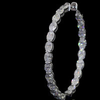 14K White Gold Large Diamond Hoop Earrings with East-West Oval Cut Lab Diamonds - 5.61 Carats Total Diamond Weight - Covaloro Fine Jewelry