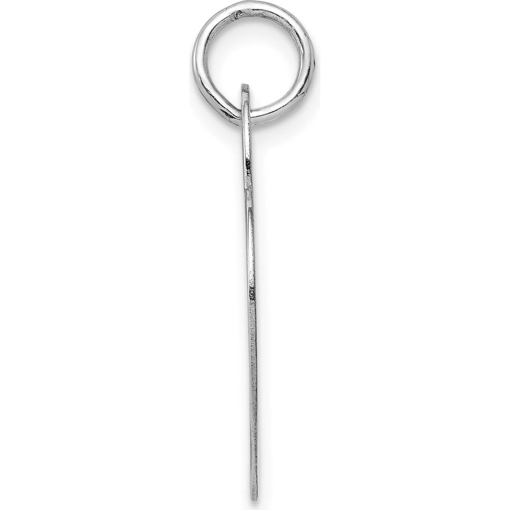 14K White Gold Large Engravable Heart Pendant with Polished Finish and Rhodium Plating by Oro Pregiato