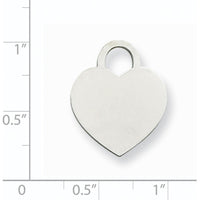 14K White Gold Large Engravable Heart Pendant with Polished Finish and Rhodium Plating by Oro Pregiato