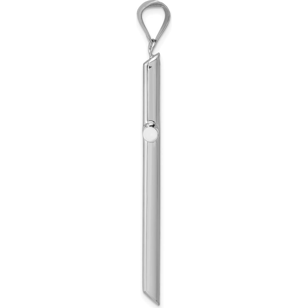 14K White Gold Large Hollow Cross Pendant with Polished Finish by Oro Pregiato