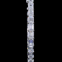 14K White Gold Large Hoop Earrings with East-West Prong Set Emerald Cut Lab Diamonds - 5.94 Carat Total Diamond Weight - Covaloro Fine Jewelry