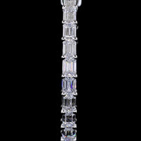 14K White Gold Large Hoop Earrings with East-West Set Emerald Cut Lab Diamonds - 1.86 Carats Total Weight, E-F Color, VS Clarity - Covaloro Fine Jewelry
