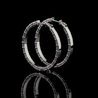 14K White Gold Large Hoop Earrings with East-West Set Radiant Cut Lab Diamonds - 5.20 Total Carat Weight - Covaloro Fine Jewelry