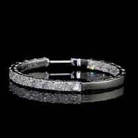 14K White Gold Large Hoop Earrings with East-West Set Radiant Cut Lab Diamonds - 5.20 Total Carat Weight - Covaloro Fine Jewelry