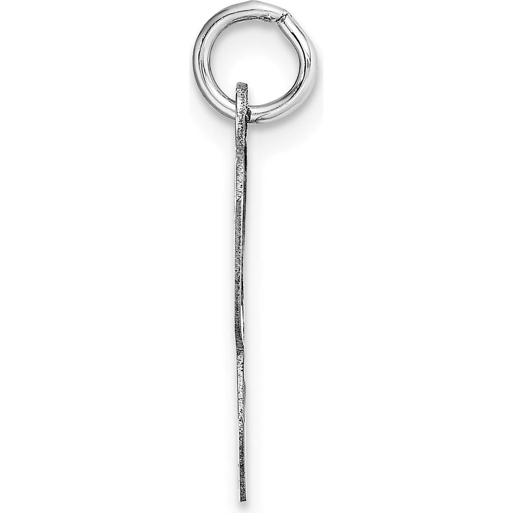 14K White Gold Large Script Letter K Initial Charm - Polished Rhodium Finish by Oro Pregiato