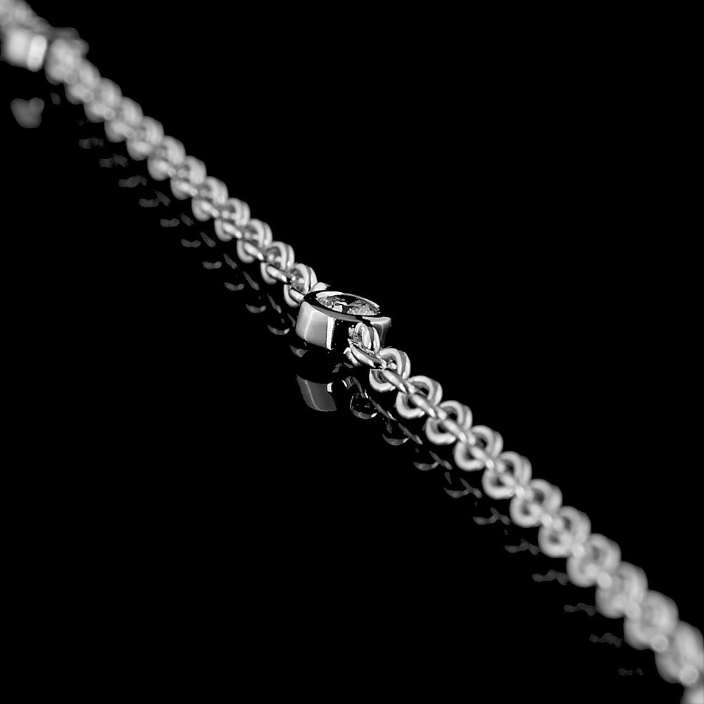 14K White Gold Lariat Necklace with 1.02 Carat Emerald Cut Lab Diamond and 0.41 Carat Brilliant Cut Lab Diamonds - 1.43 Carat Total Weight - Covaloro Fine Jewelry