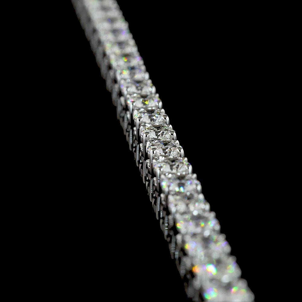 14K White Gold Lariat Necklace with 1.53 Carat Brilliant Cut Lab Diamond Center and 66 Round Cut Lab Diamonds - 11.54 Carat Total Diamond Weight - Covaloro Fine Jewelry