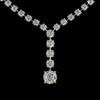 14K White Gold Lariat Necklace with 12.17 Carat Lab-Grown D VS1 Round Brilliant Diamonds - IGI Certified - Covaloro Fine Jewelry