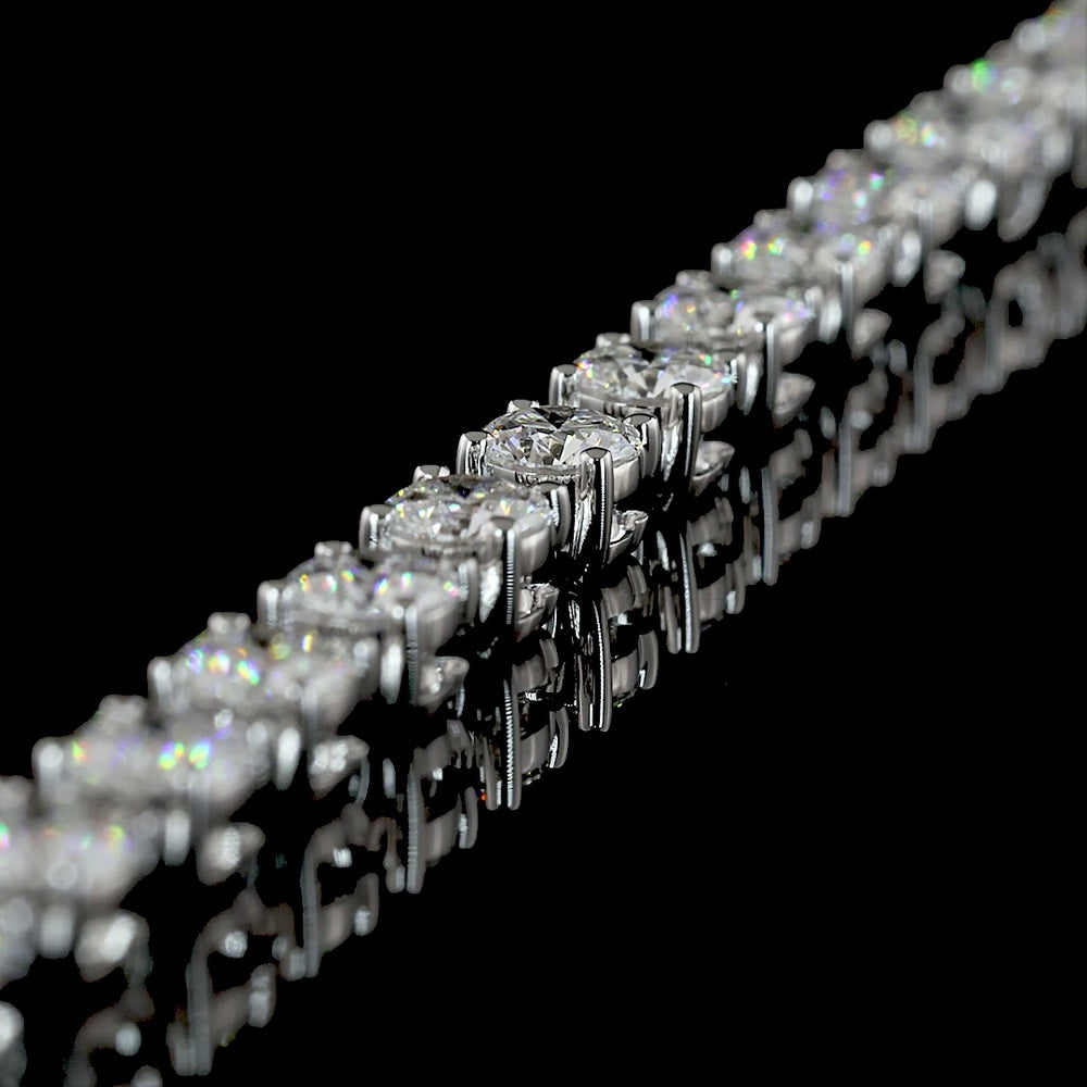 14K White Gold Lariat Necklace with 12.17 Carat Lab-Grown D VS1 Round Brilliant Diamonds - IGI Certified - Covaloro Fine Jewelry