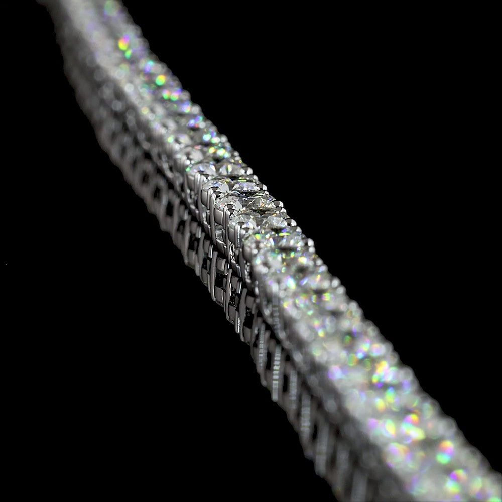 14K White Gold Lariat Necklace with 165 Brilliant Cut Lab Diamonds - 20.45 Carat Total Weight, E-F Color & VS2 Clarity - Covaloro Fine Jewelry