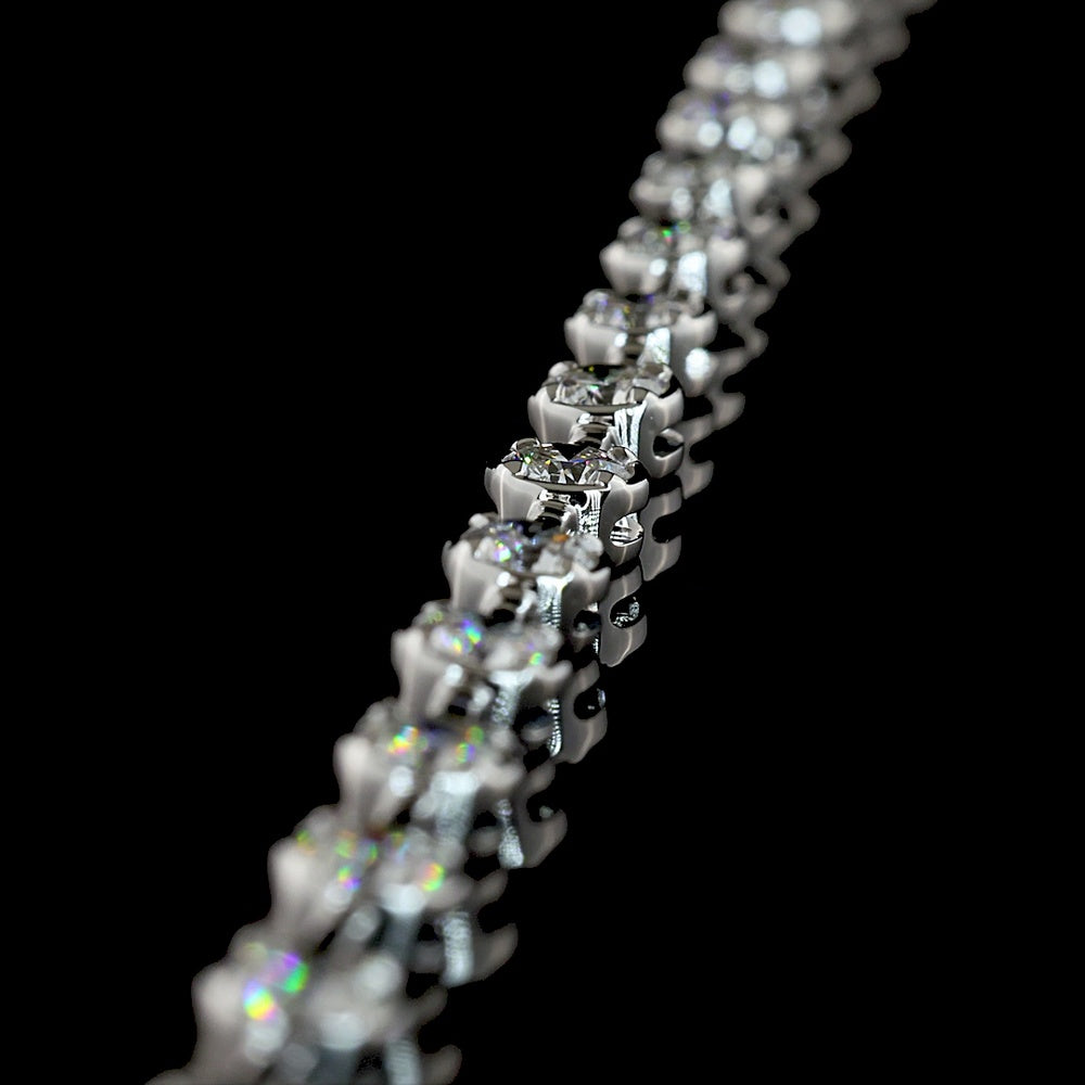 14K White Gold Lariat Necklace with 67 Round Brilliant Cut Lab-Grown Diamonds - 8.60 Carat Total Diamond Weight - Covaloro Fine Jewelry