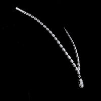 14K White Gold Lariat Necklace with Graduated Pear-Cut Lab Diamonds - 35.93 Carat Total Diamond Weight - Covaloro Fine Jewelry