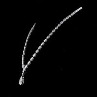 14K White Gold Lariat Necklace with Graduated Pear-Cut Lab Diamonds - 35.93 Carat Total Diamond Weight - Covaloro Fine Jewelry