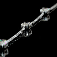 14K White Gold Lariat Necklace with Heart, Oval, and Round Lab Diamonds - 4.01 Carats Total Diamond Weight - Covaloro Fine Jewelry