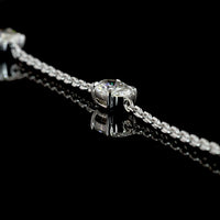 14K White Gold Lariat Necklace with Heart, Oval, and Round Lab Diamonds - 4.01 Carats Total Diamond Weight - Covaloro Fine Jewelry