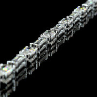 14K White Gold Lariat Necklace with Oval and Baguette Lab Diamonds in Prong Setting - 11.61 Carats Total Diamond Weight - Covaloro Fine Jewelry
