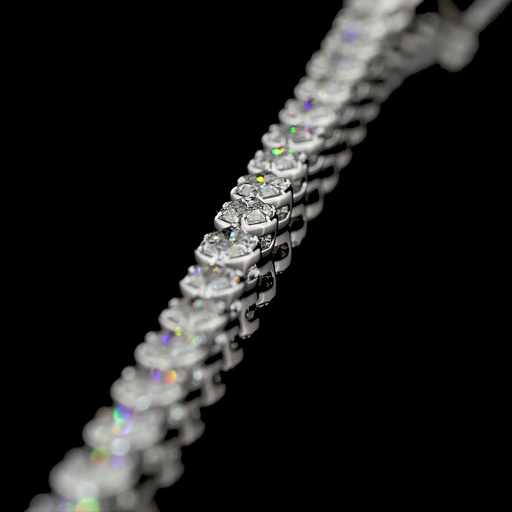 14K White Gold Lariat Necklace with Pear and Marquise Cut Lab Diamonds - 13.78 Carat Total Diamond Weight - Covaloro Fine Jewelry