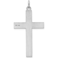 14K White Gold Laser Designed Cross Pendant - Polished & Rhodium Plated by Oro Pregiato