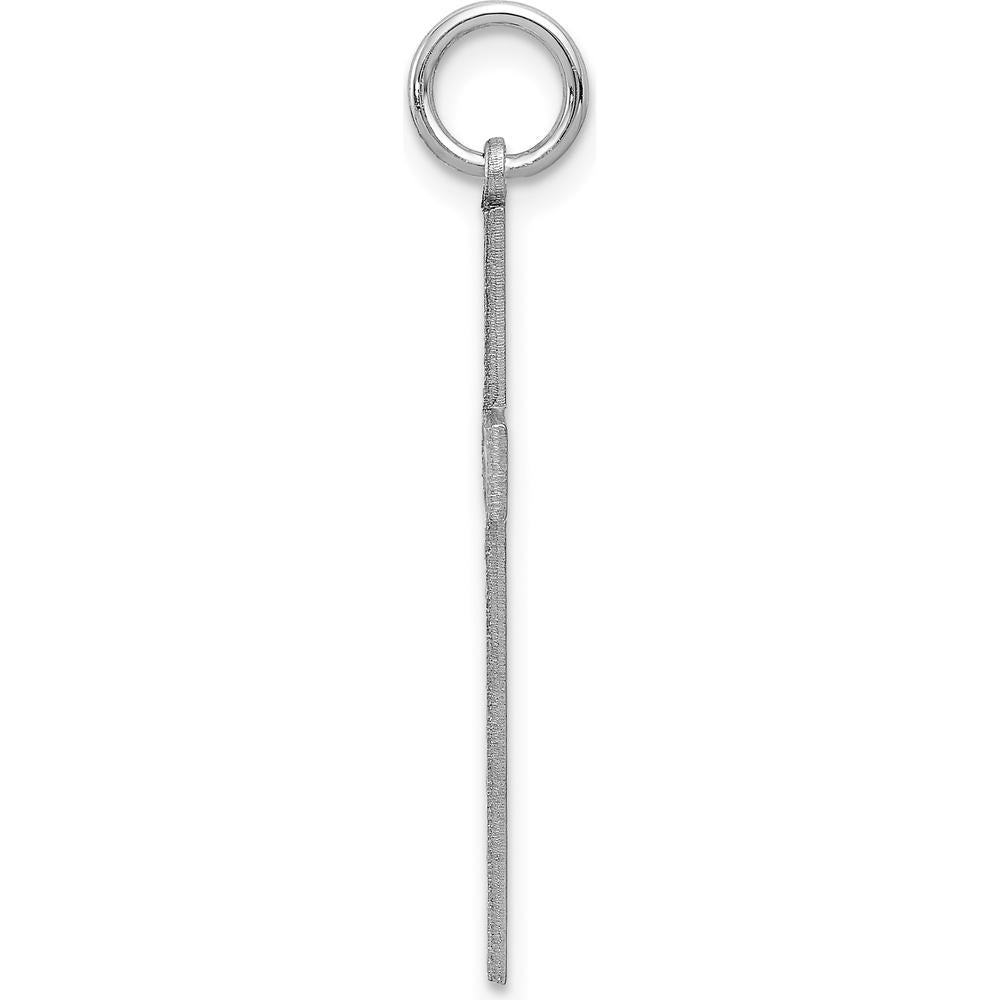 14K White Gold Laser Designed Cross Pendant with Polished and Rhodium Plated Finish. by Oro Pregiato