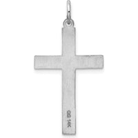 14K White Gold Laser Designed Cross Pendant with Polished and Rhodium Plated Finish. by Oro Pregiato