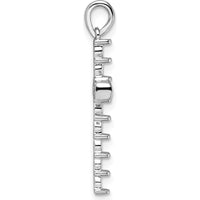 14K White Gold Latin Cross Pendant Mounting with Round Stone Center and Accents - 0.06 Carat Total Weight by Oro Pregiato