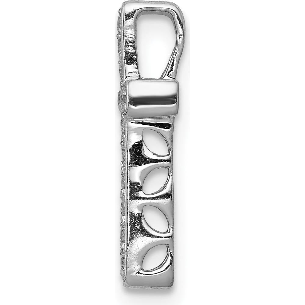 14K White Gold Latin Cross Pendant with 1/6 Carat Round Diamonds - 15mm by Monteluci Fine Jewelry
