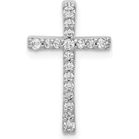 14K White Gold Latin Cross Slide Pendant with Round Diamonds - 0.20 Carat Total Diamond Weight by Monteluci Fine Jewelry