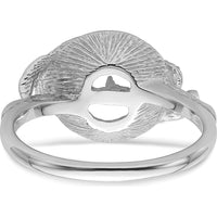14K White Gold Leaf Motif Pearl & Diamond Ring Mounting for 7.5mm Center Stone by Monteluci Fine Jewelry