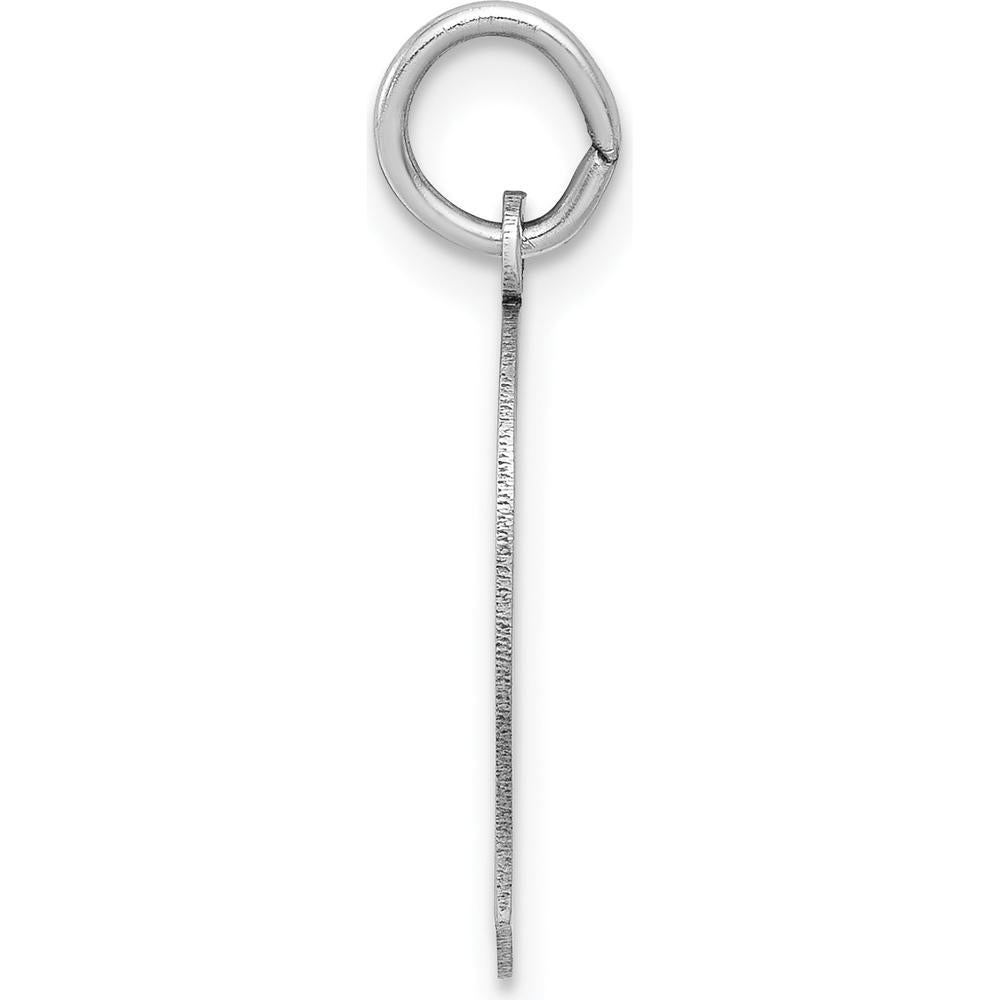 14K White Gold Left-Facing Boy Charm Pendant - Engravable, Polished Finish by Oro Pregiato