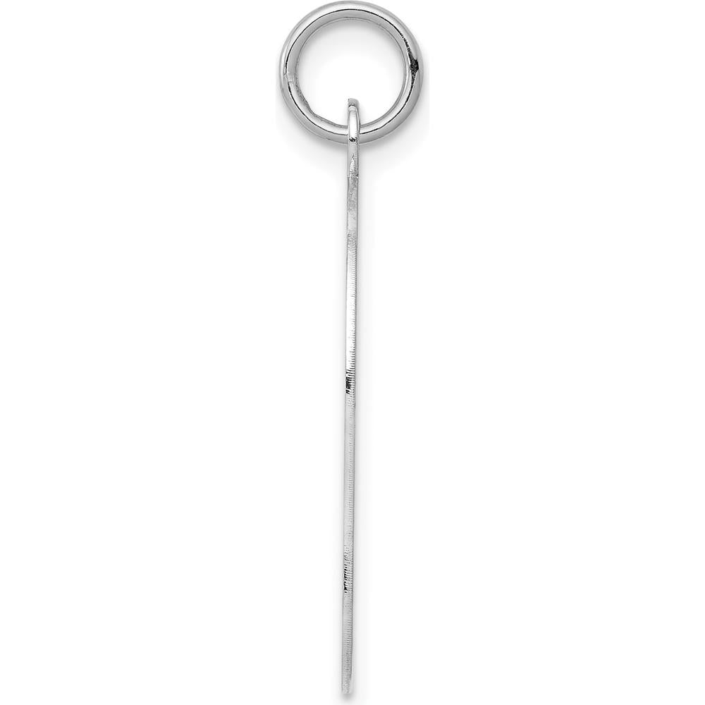 14K White Gold Left-Facing Girl Charm with Engravable Surface - Polished Finish by Oro Pregiato
