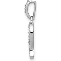 14K White Gold Leo Zodiac Pendant with Round Cut Diamonds - 0.028 Carat Total Diamond Weight by Monteluci Fine Jewelry