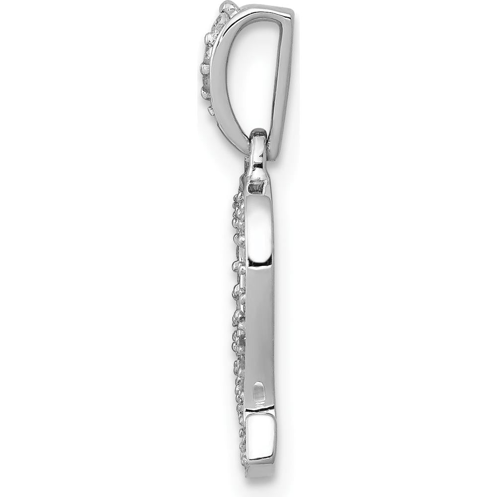 14K White Gold Leo Zodiac Pendant with Round Cut Diamonds - 0.028 Carat Total Diamond Weight by Monteluci Fine Jewelry