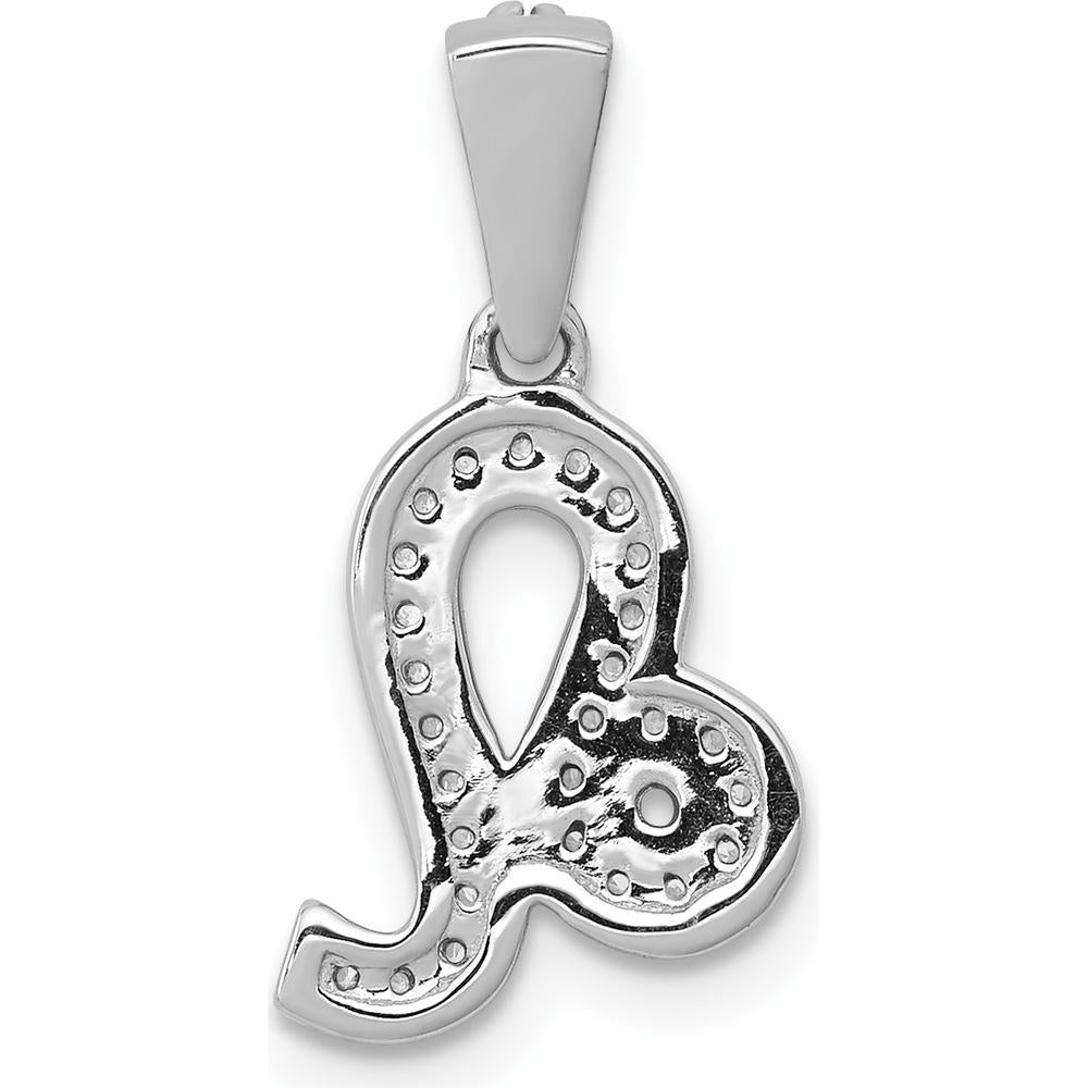 14K White Gold Leo Zodiac Pendant with Round Cut Diamonds - 0.028 Carat Total Diamond Weight by Monteluci Fine Jewelry