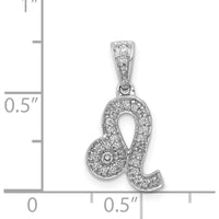 14K White Gold Leo Zodiac Pendant with Round Cut Diamonds - 0.028 Carat Total Diamond Weight by Monteluci Fine Jewelry