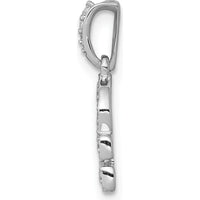 14K White Gold Libra Zodiac Pendant with Round Diamonds - 0.035 Carat Total Diamond Weight by Monteluci Fine Jewelry