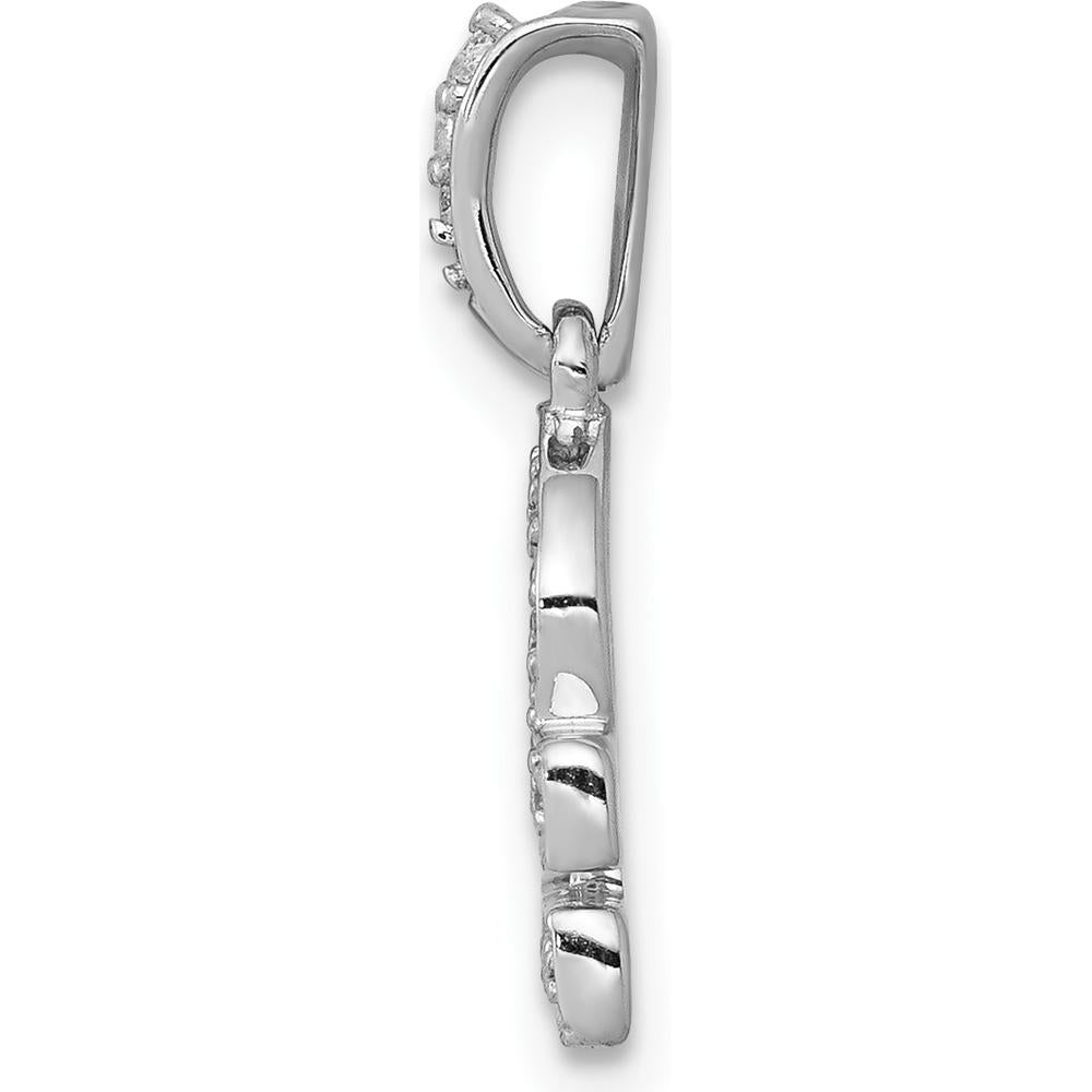 14K White Gold Libra Zodiac Pendant with Round Diamonds - 0.035 Carat Total Diamond Weight by Monteluci Fine Jewelry