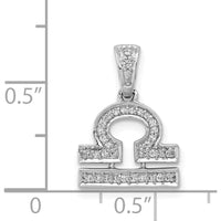 14K White Gold Libra Zodiac Pendant with Round Diamonds - 0.035 Carat Total Diamond Weight by Monteluci Fine Jewelry