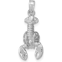 14K White Gold Lobster Pendant with Moveable Claws - 24mm by Oro Pregiato