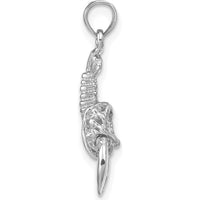 14K White Gold Lobster Pendant with Moveable Claws - 24mm by Oro Pregiato