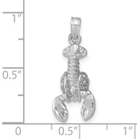 14K White Gold Lobster Pendant with Moveable Claws - 24mm by Oro Pregiato