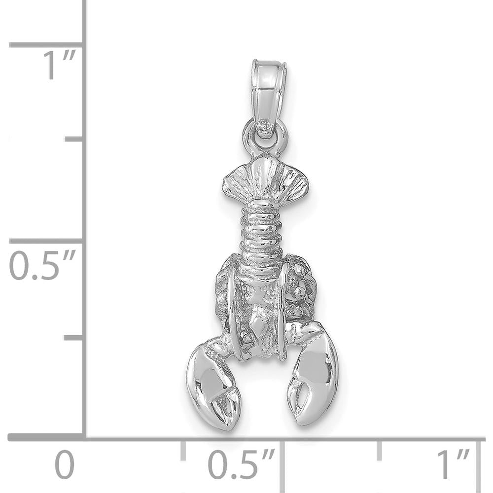 14K White Gold Lobster Pendant with Moveable Claws - 24mm by Oro Pregiato