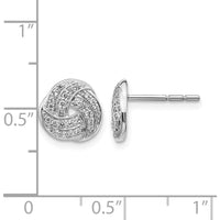 14K White Gold Love Knot Earrings with Round Diamonds - 0.12 Carats Total Diamond Weight by Monteluci Fine Jewelry