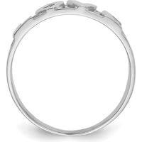 14K White Gold LOVE Ring with Polished Finish and Rhodium Plating by Oro Pregiato