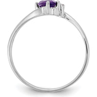 14K White Gold Marquise Amethyst and Diamond Ring - 0.31 Carat Amethyst, 0.007 Carat Diamond by Monteluci Fine Jewelry