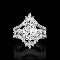 14K White Gold Marquise & Oval Cut Diamond Eternity Band Ring - 0.44 Total Carat Weight Lab Grown Diamonds - Covaloro Fine Jewelry