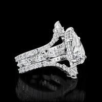 14K White Gold Marquise & Oval Cut Diamond Eternity Band Ring - 0.44 Total Carat Weight Lab Grown Diamonds - Covaloro Fine Jewelry
