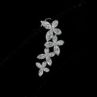 14K White Gold Marquise and Pear Shape Diamond Crawler Earrings with Prong Set Lab Diamonds - 1.32 Carats Total Diamond Weight - Covaloro Fine Jewelry