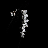 14K White Gold Marquise and Pear Shape Diamond Crawler Earrings with Prong Set Lab Diamonds - 1.32 Carats Total Diamond Weight - Covaloro Fine Jewelry