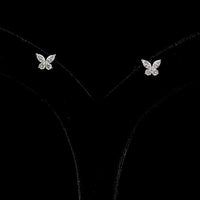 14K White Gold Marquise and Round Butterfly Stud Earrings with Lab Diamonds - 0.67 Carat Total Weight - Covaloro Fine Jewelry