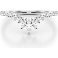 14K White Gold Marquise and Round Lab Diamond Fashion Ring - 0.33 Carats Total Diamond Weight - Size 7 by Robinson's Jewelers